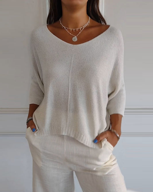 V-neck Draped Loose Top