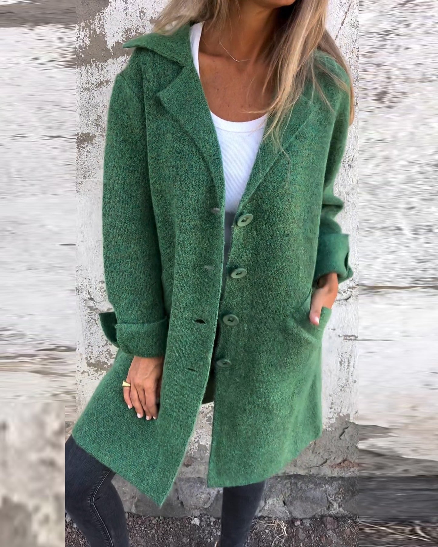 Casual Lapel Single-breasted Long Coat