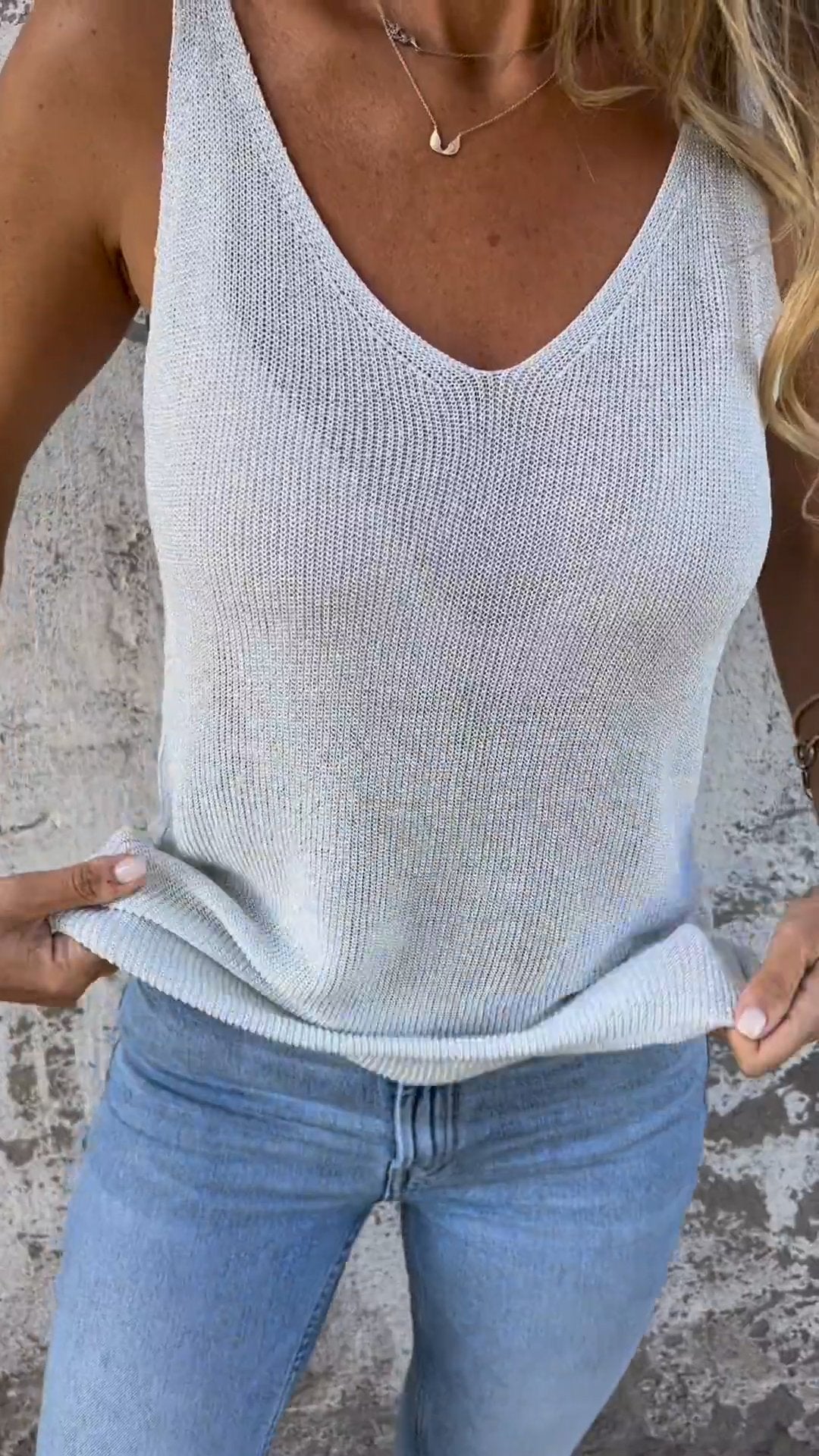 V-neck Knitted Backless Camisole