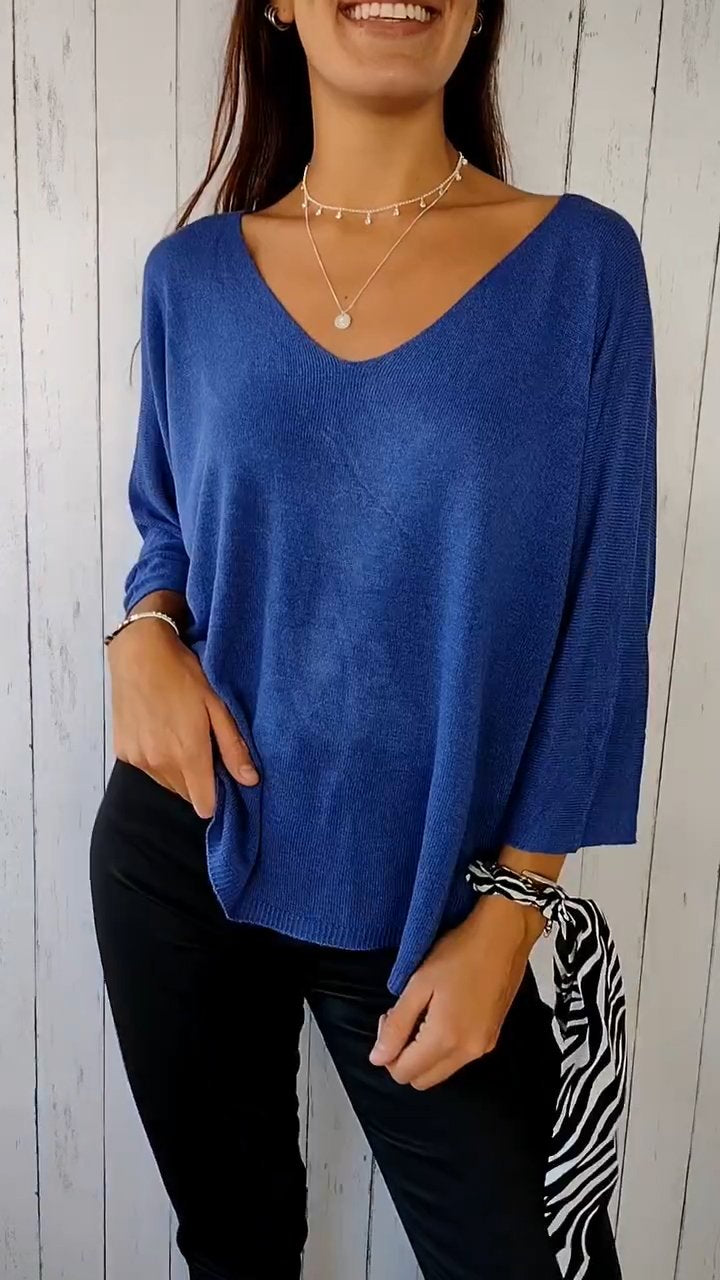 V-neck Long-sleeved Comfort Top