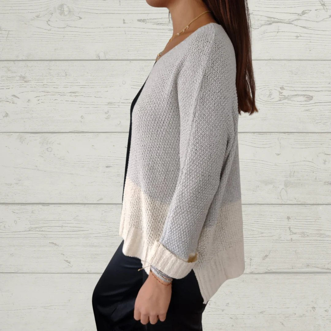 Casual Crew Neck Contrast Knitted Top