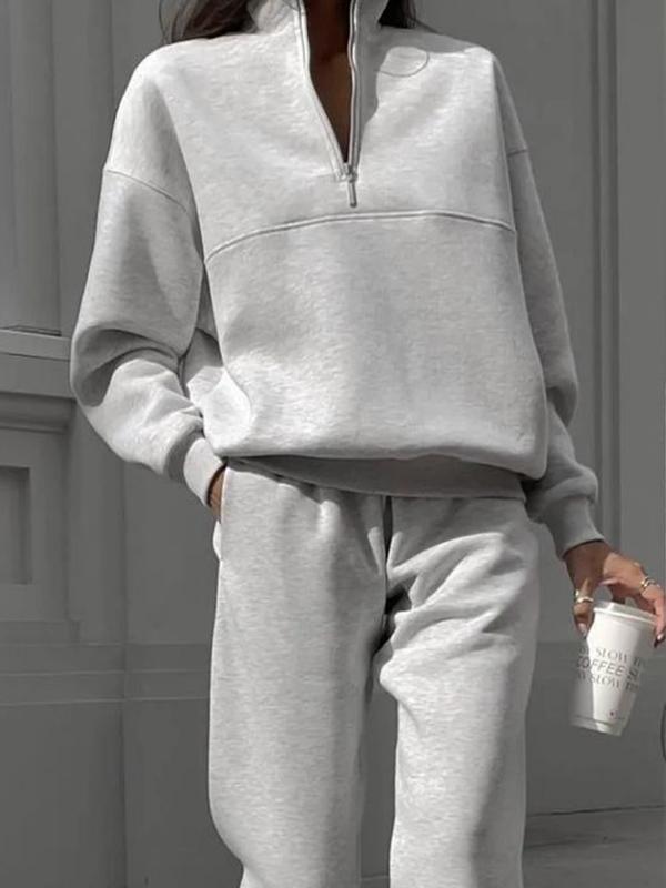 Thickened long-sleeved sweatshirt and trousers two-piece suit