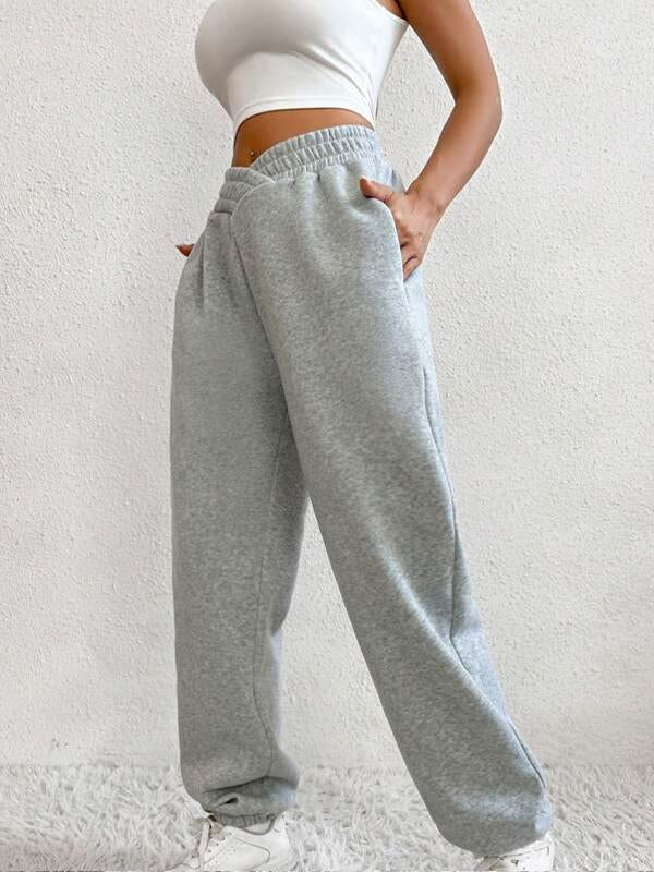 Solid Slant Pocket Sweatpants