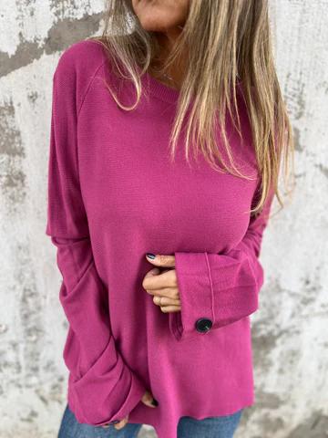 Casual Round Neck Long Sleeve Top