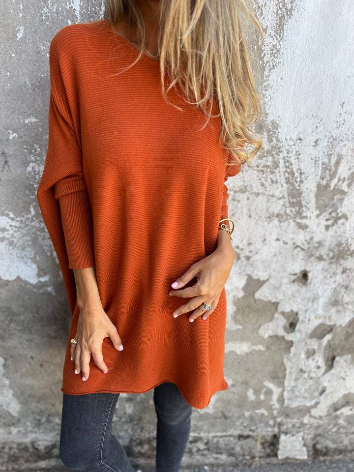 Round Neck Long Sleeve Knitted Top