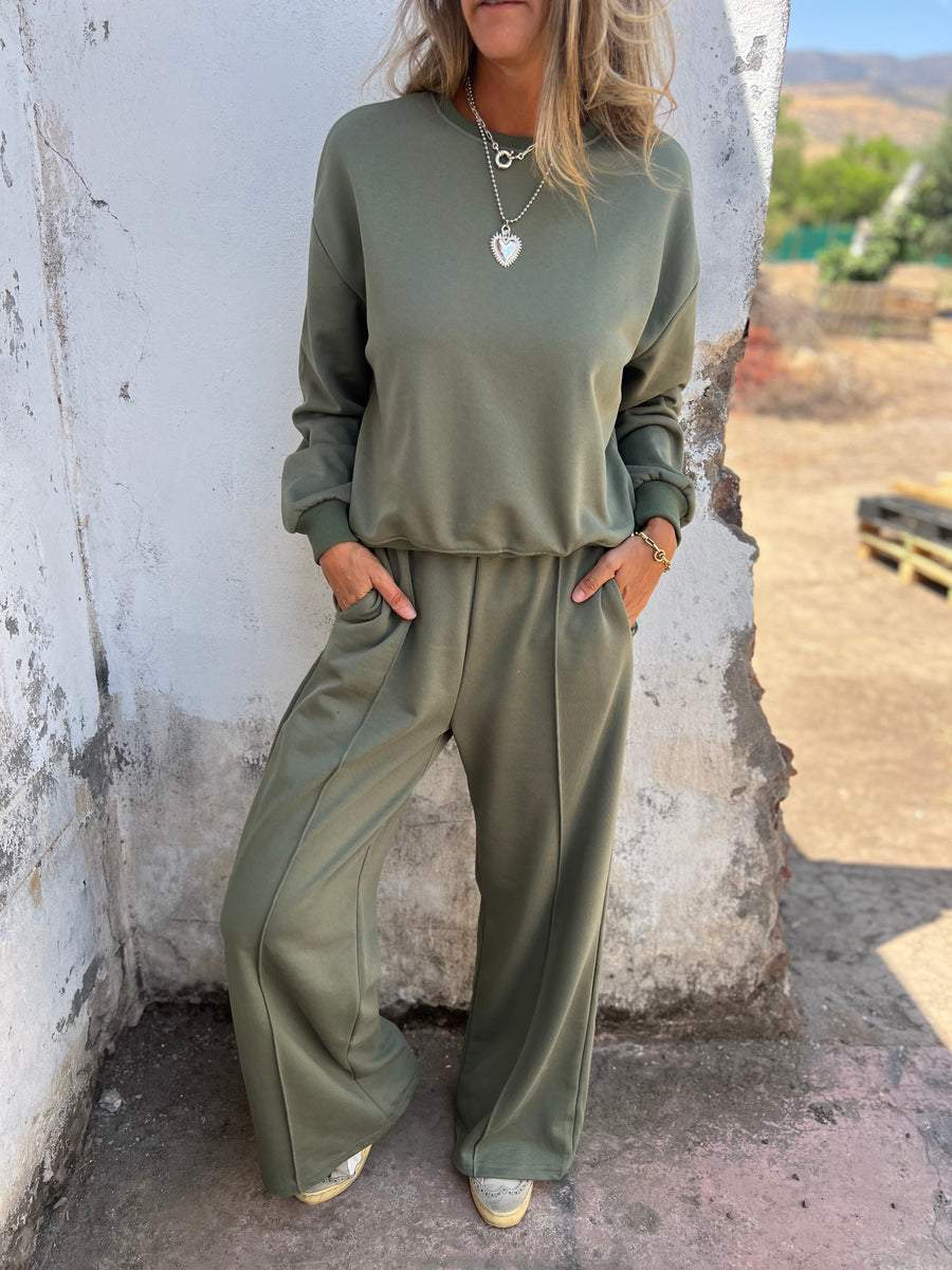 Round Neck Sweatshirt Two Piece Suit