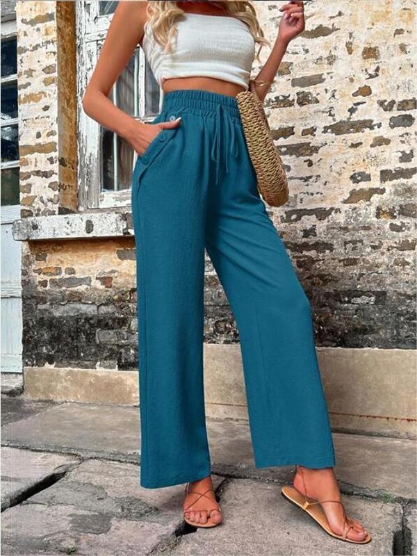 Women's slacks elastic high-waisted slacks