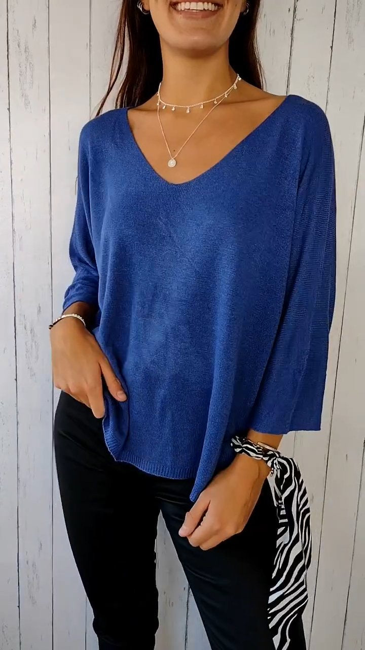 V-neck Long-sleeved Comfort Top