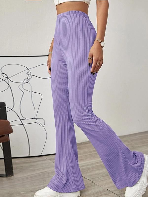 Femininity high-waisted slimming belt less micro-lift knit casual pants