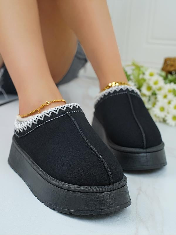 Warm Thick-soled Toe-toe Woolen Cotton Shoes