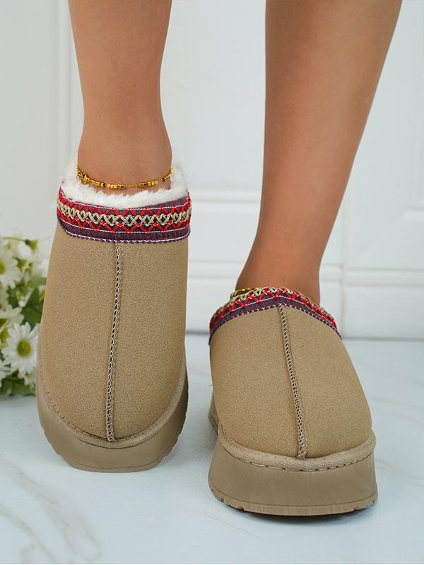 Warm Thick-soled Toe-toe Woolen Cotton Shoes