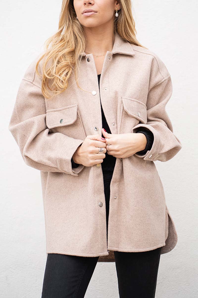 Women's double pocket hem vented lapel jacket