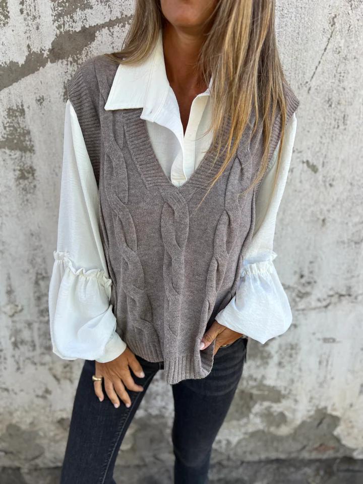 Casual V-neck Knitted Vest