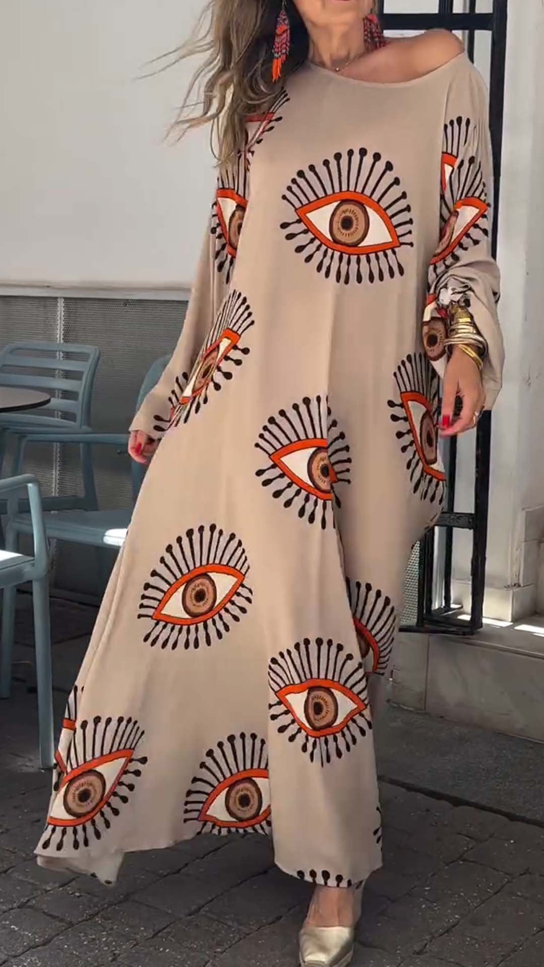 Women's Casual Print Long Sleeve Dress