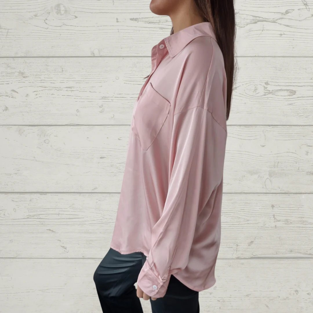 Casual Lapel Satin Shirt