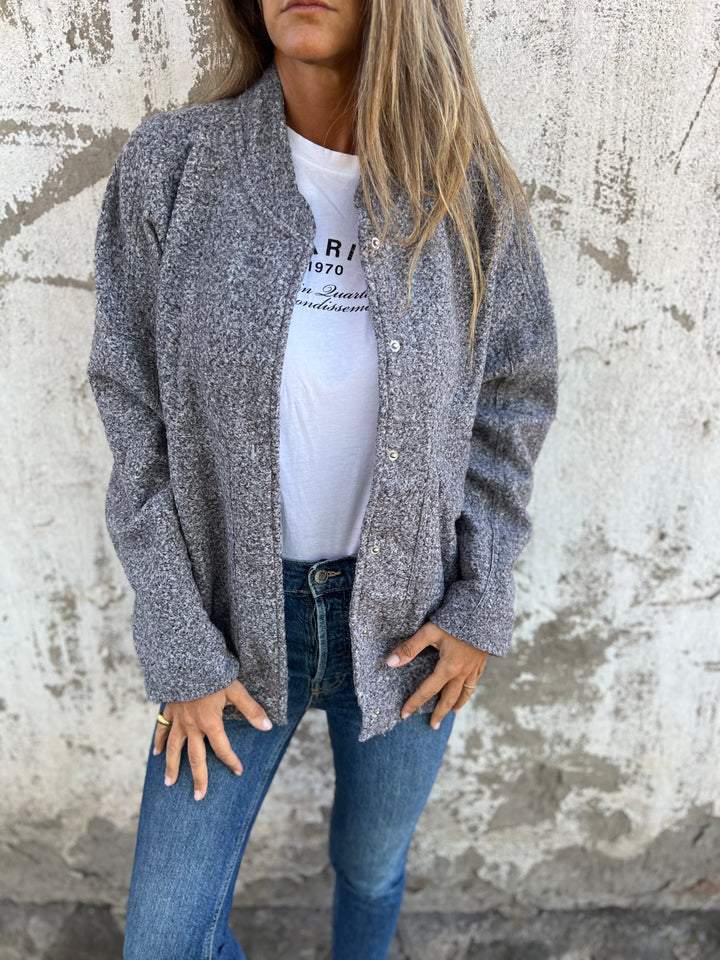 Casual Round Neck Single Breasted Jacket