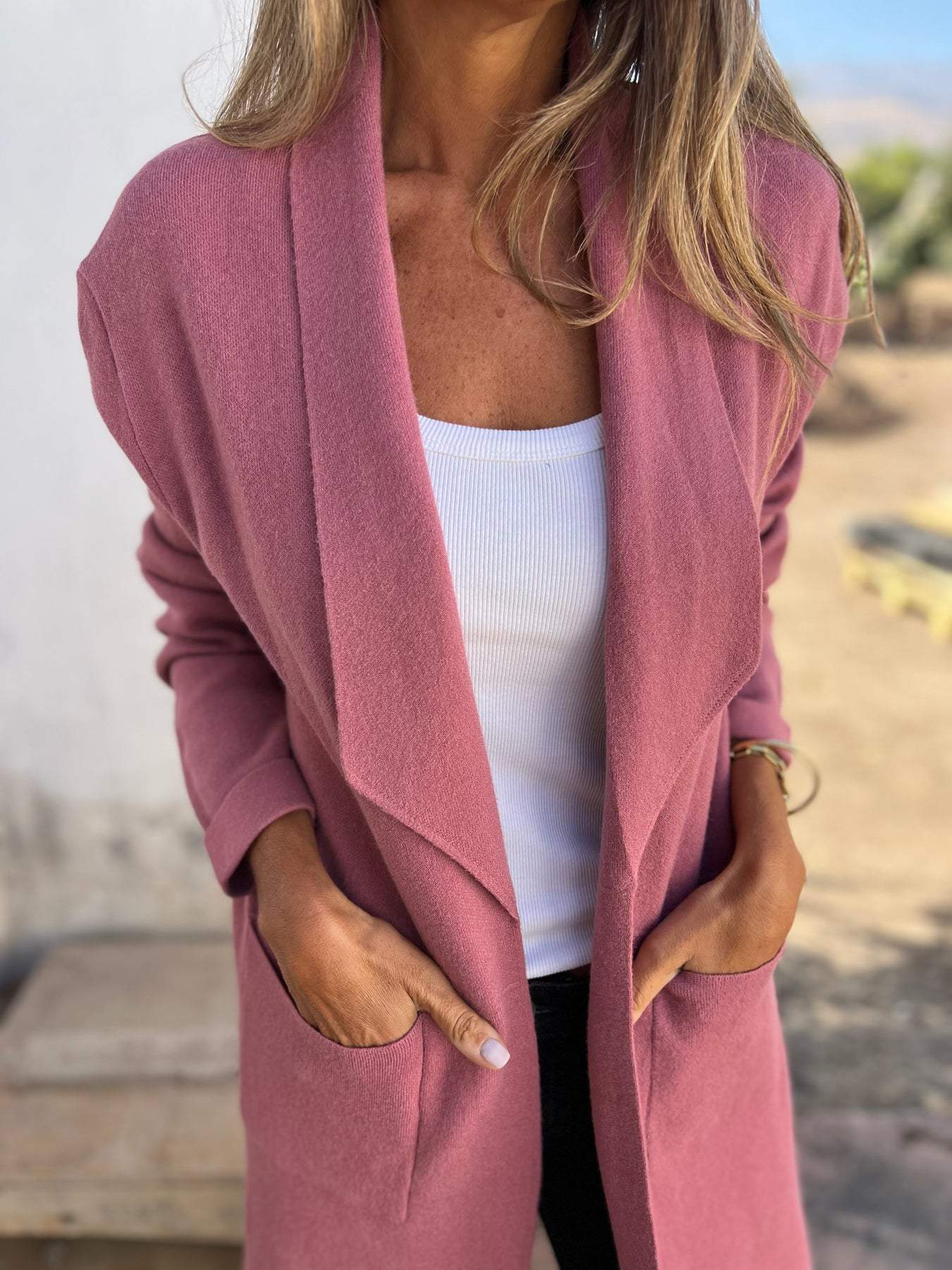 Lapel Casual Long Sleeve Cardigan