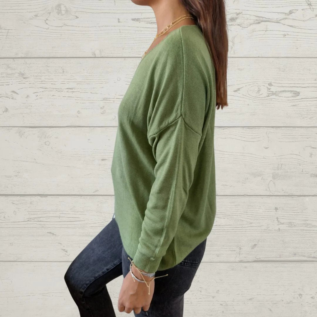 Casual V-neck Thin Top