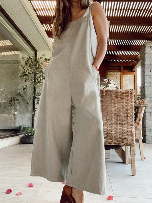 Women's casual cotton and linen jumpsuits