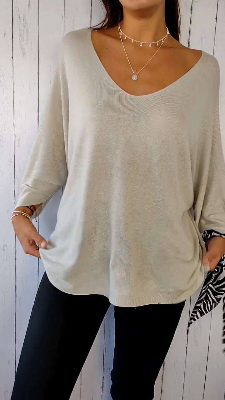 V-neck Long-sleeved Comfort Top