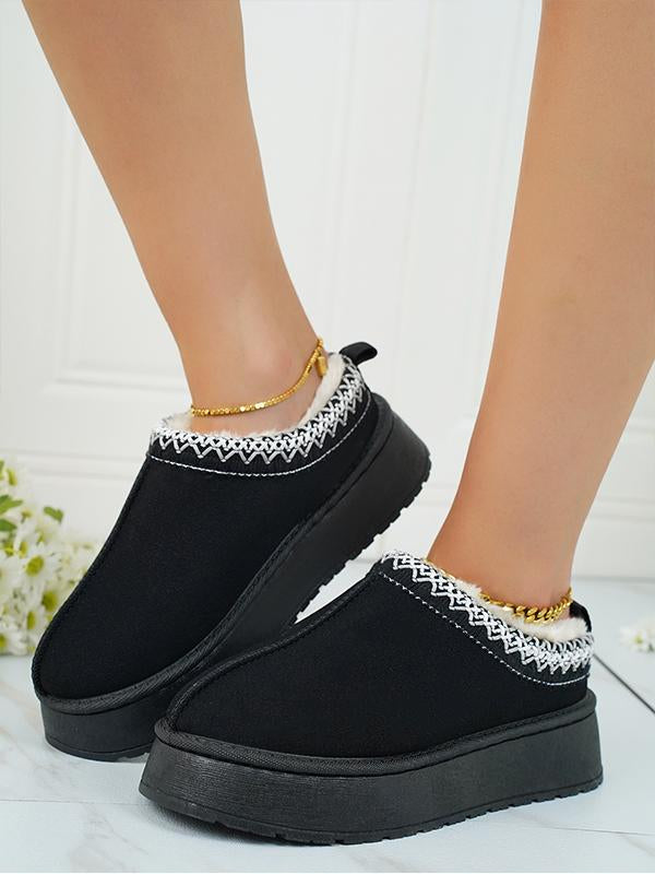 Warm Thick-soled Toe-toe Woolen Cotton Shoes