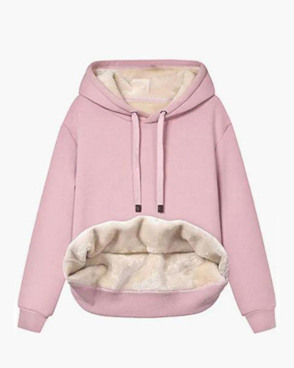 Women's Warm Sherpa Pocket Hooded Sports Sweatshirt