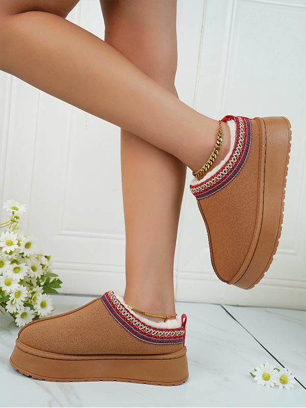 Warm Thick-soled Toe-toe Woolen Cotton Shoes