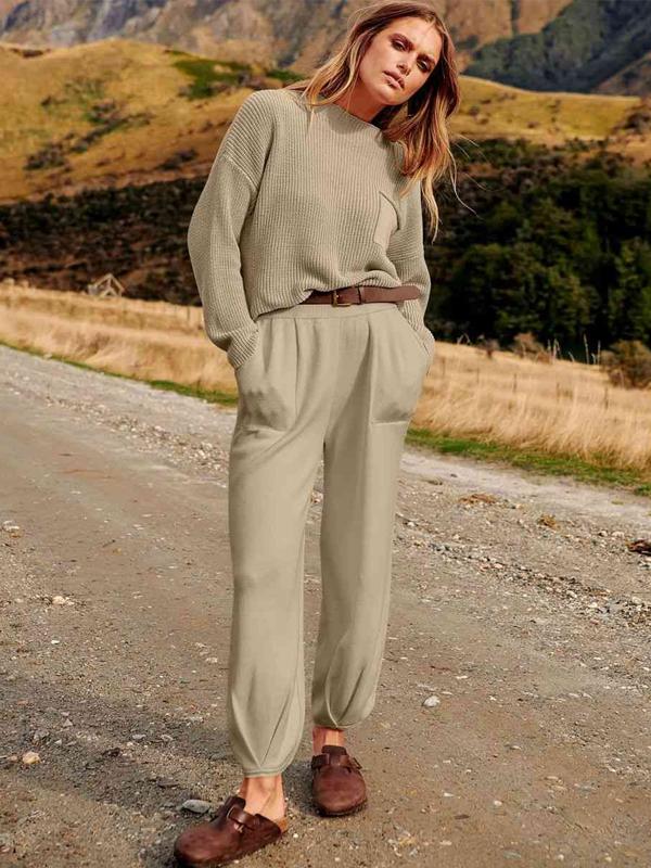 Women's two piece sweater suit knitted suit