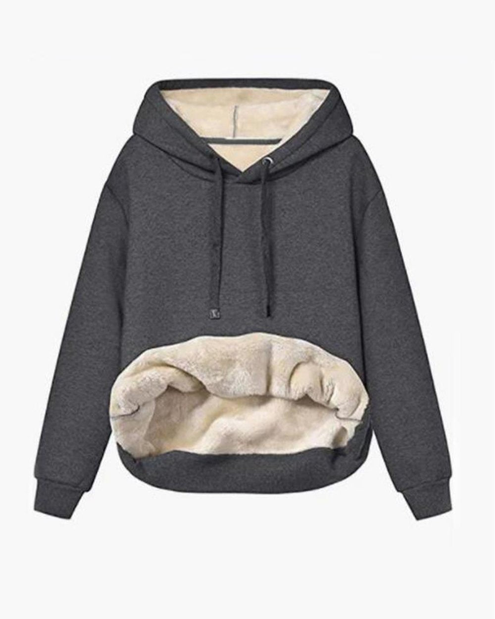 Women's Warm Sherpa Pocket Hooded Sports Sweatshirt