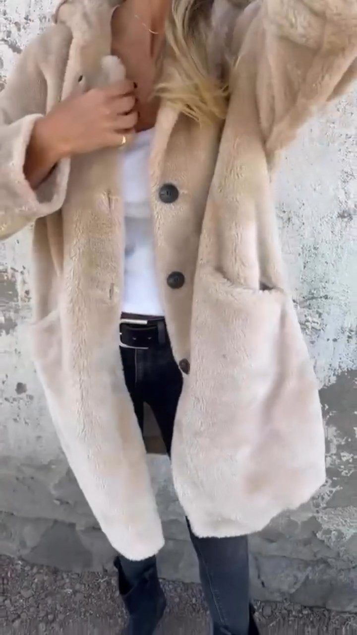 Casual Lapel Single-breasted Thick Coat