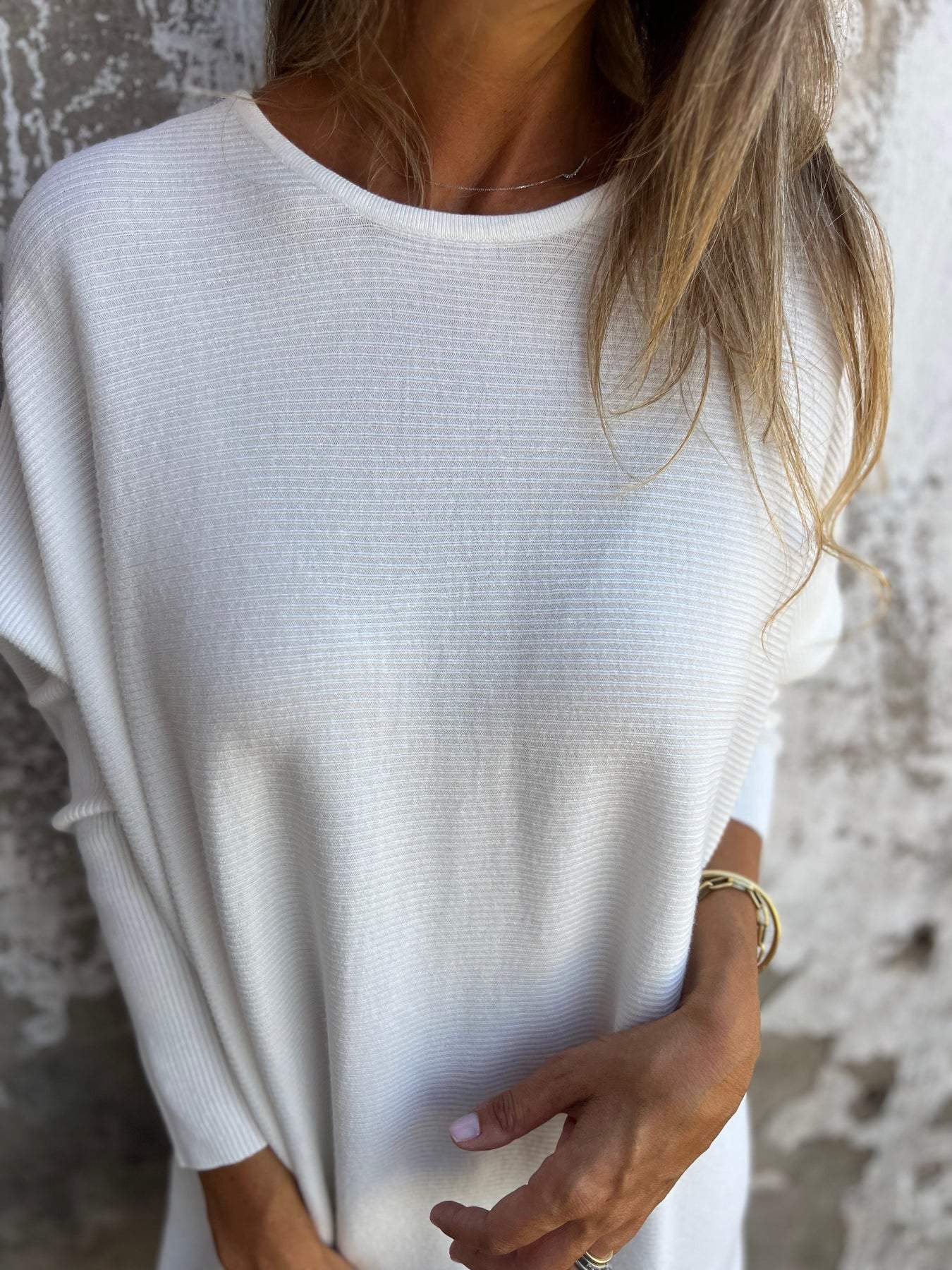 Round Neck Long Sleeve Knitted Top