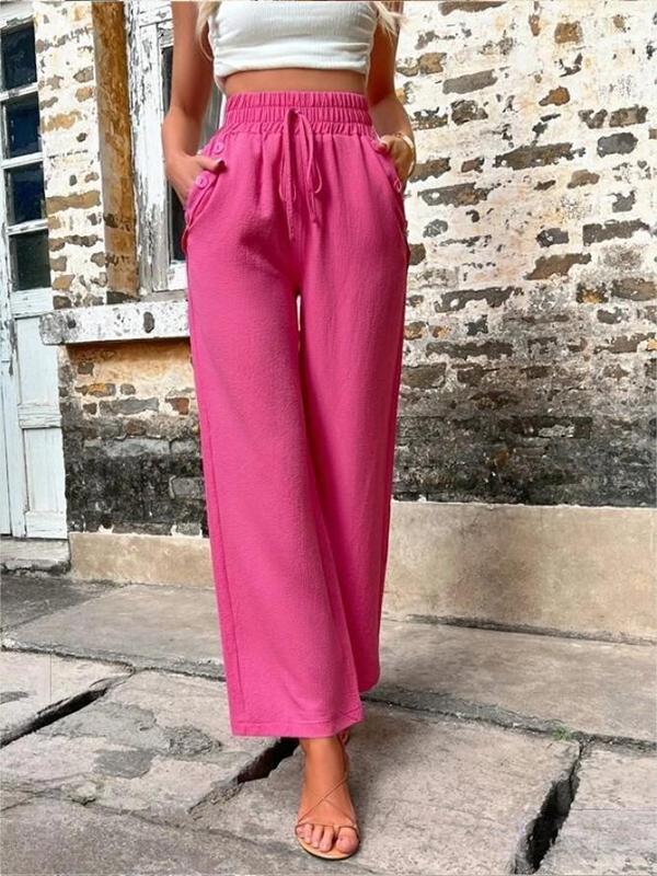 Women's slacks elastic high-waisted slacks