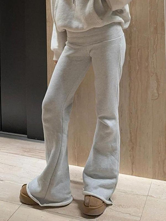 Basic solid color high-waisted micro-stretch sports leggings autumn and winter all-in-one slim casual sweatshirt