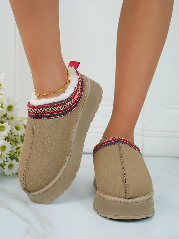 Warm Thick-soled Toe-toe Woolen Cotton Shoes