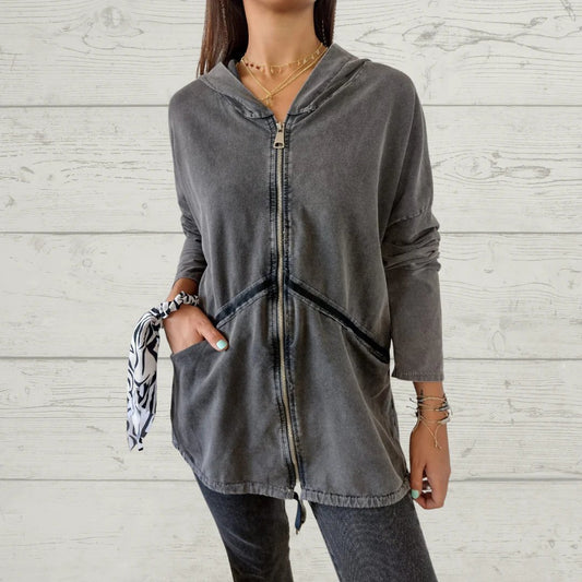 Casual Hooded Zipper Thin Sweatshirt