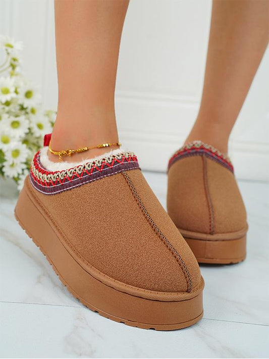 Warm Thick-soled Toe-toe Woolen Cotton Shoes