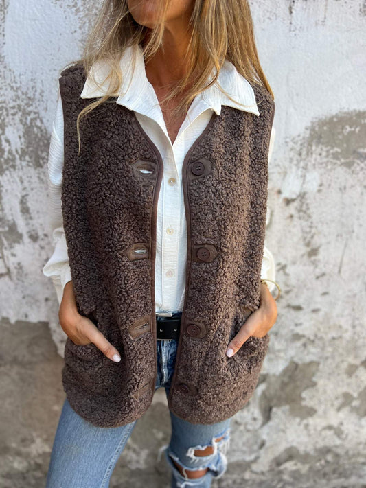 Spring Casual Sherpa Vest Jacket