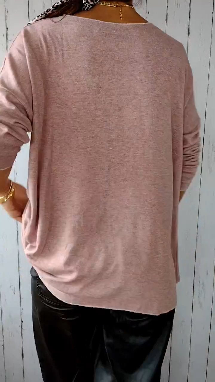 Round Neck Long Sleeve Comfortable Top