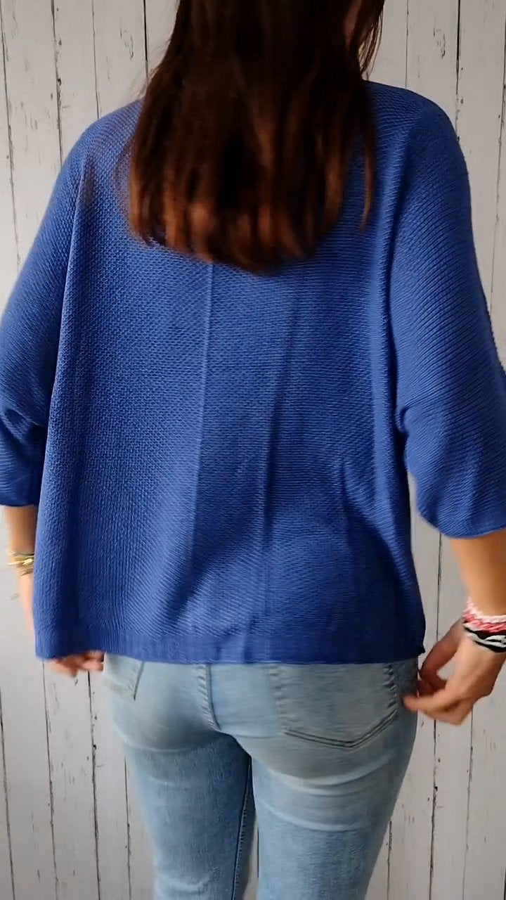 Knitted Mid-sleeve Casual Top