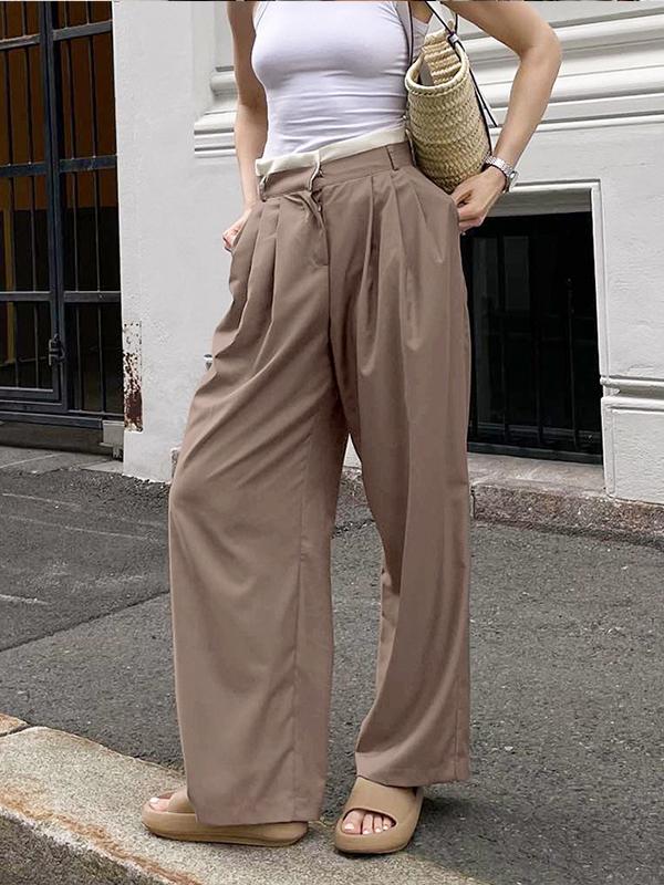 Stylish contrast color loose haren pants casual pants