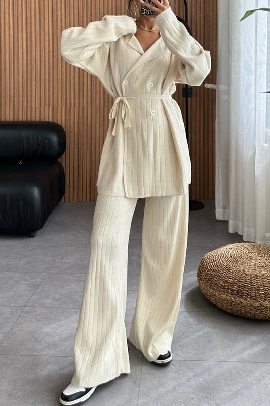 Women's Elegant Solid Color Knitted Suit