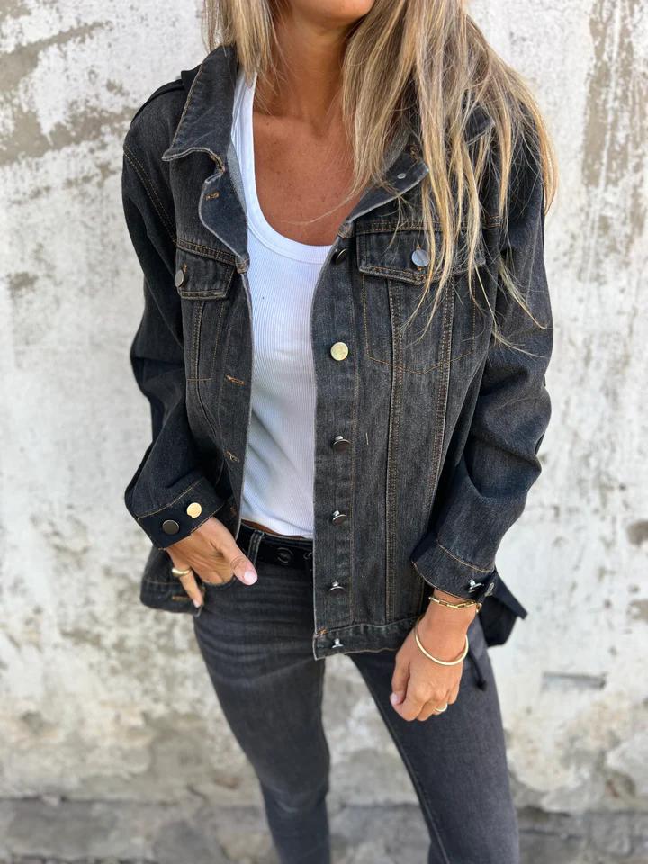 Casual Lapel Hooded Patchwork Denim Jacket