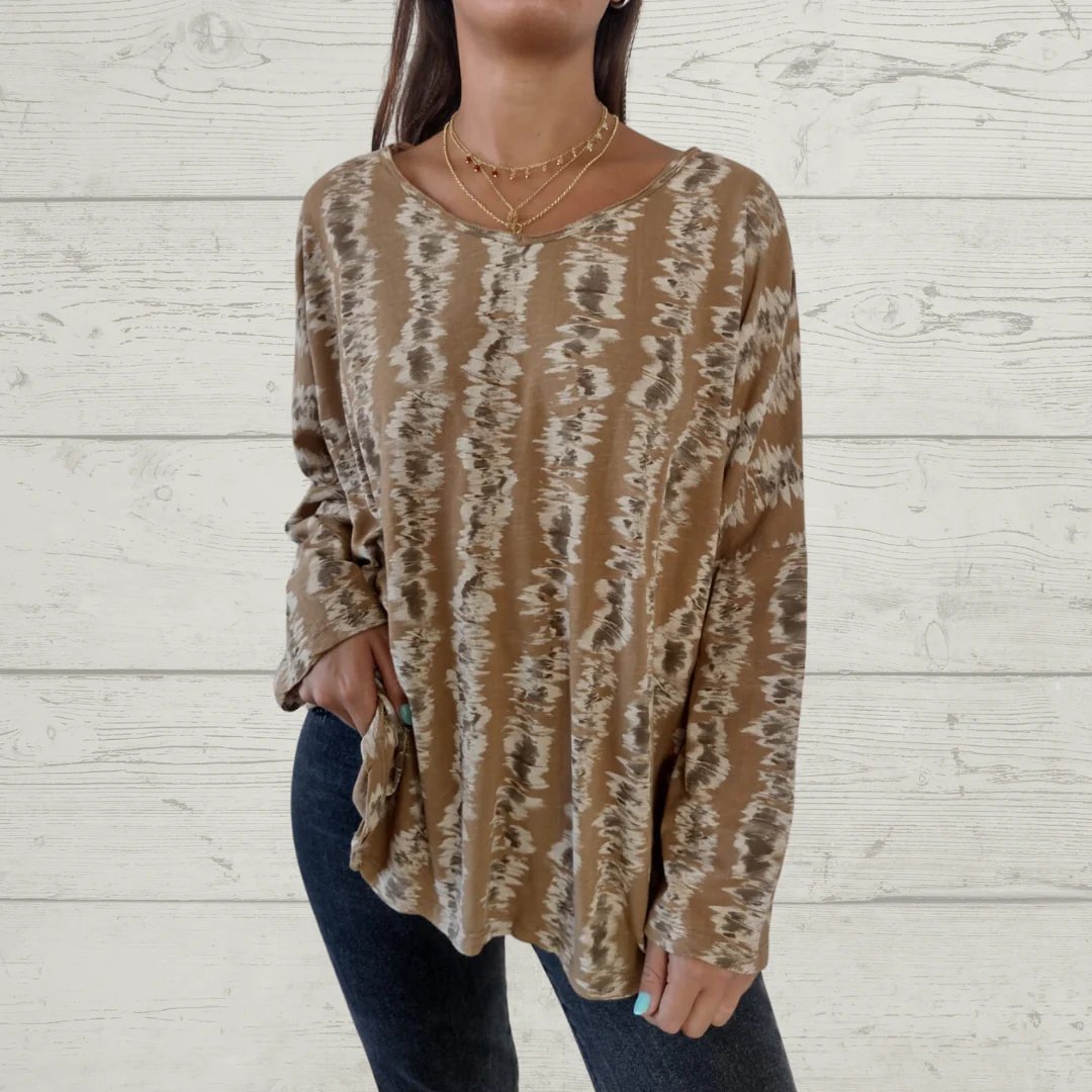 Casual Round Neck Printed Top