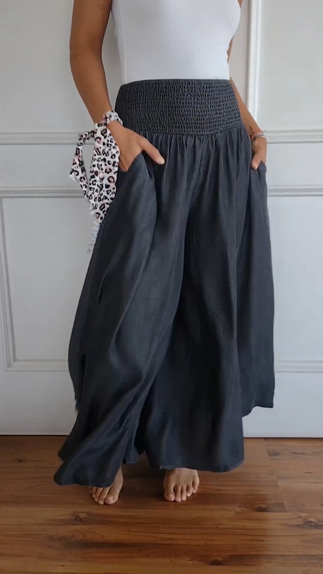 Cotton and Linen Loose Wide Pants