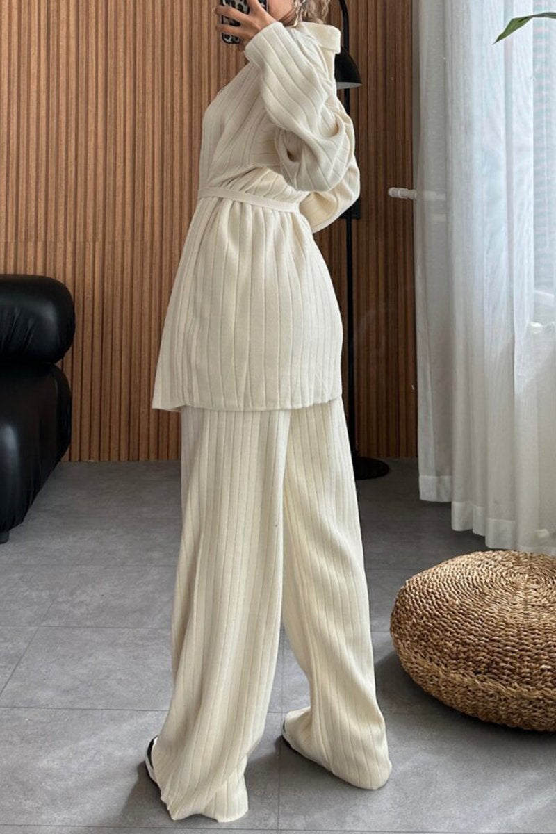 Women's Elegant Solid Color Knitted Suit