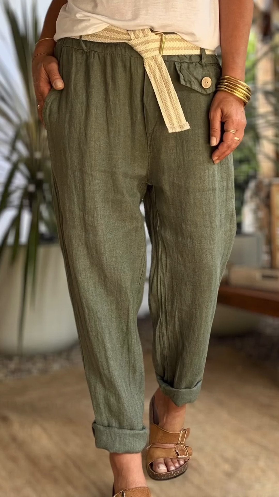 Casual and Comfortable Cotton and Linen Trousers