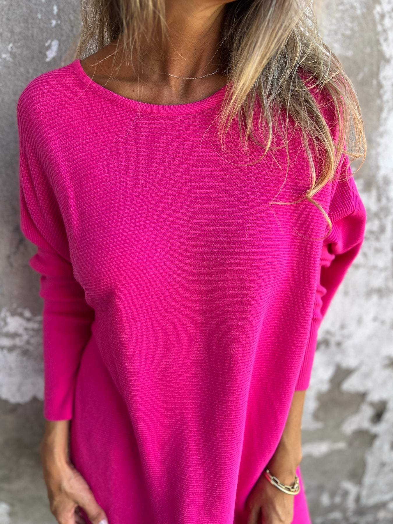 Round Neck Long Sleeve Knitted Top