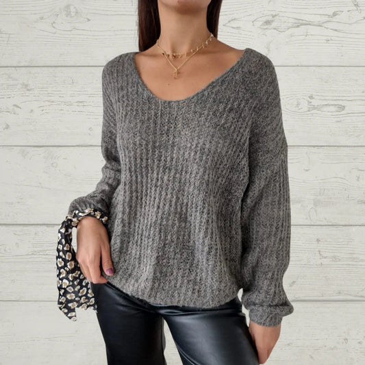 Casual V-neck Knitted Top