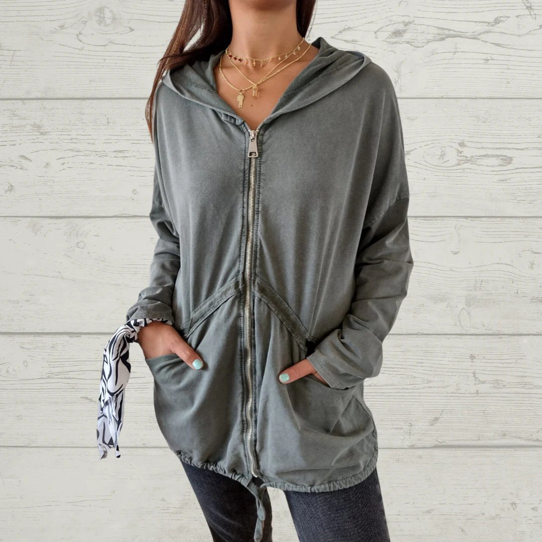 Casual Hooded Zipper Thin Sweatshirt