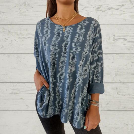 Casual Round Neck Printed Top